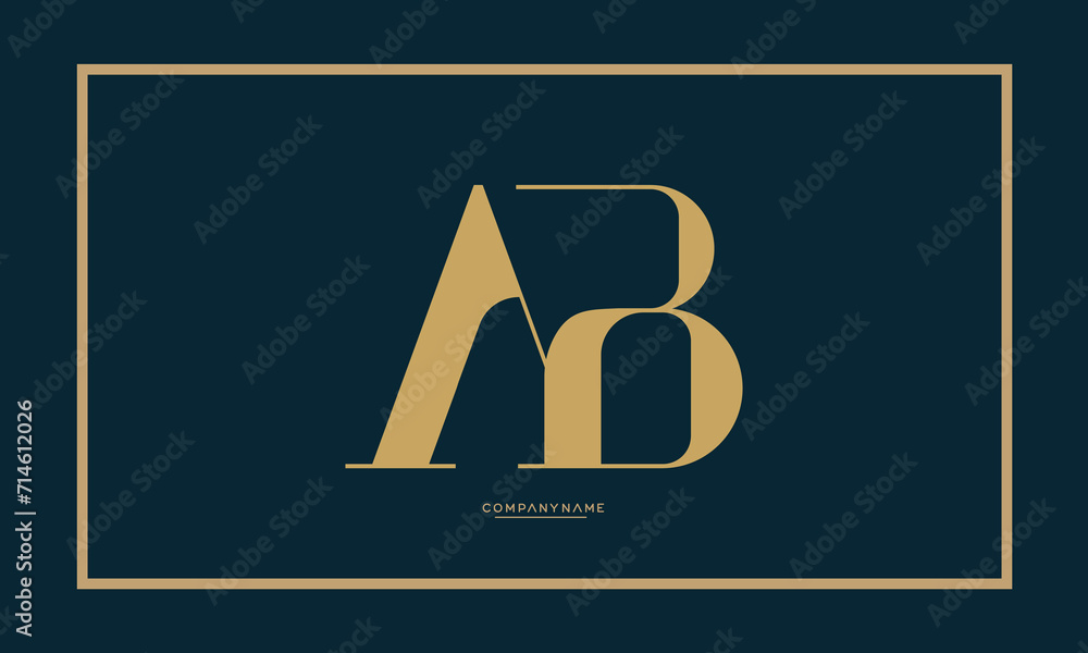 Alphabet letters icon logo AB or BA	
