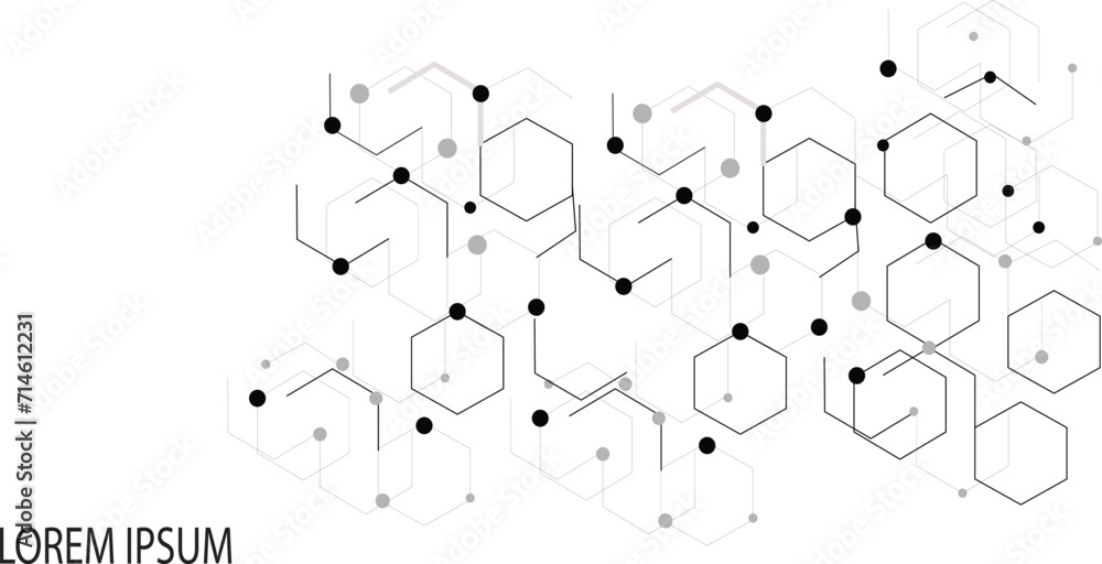 Minimal geometric background. Vector banner design, white background with hexagon pattern Minimal geometric background. Vector banner design, white background with hexagon pattern