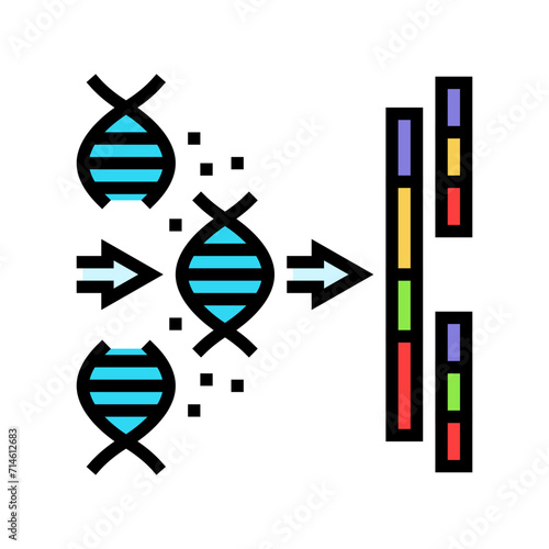 gene splicing cryptogenetics color icon vector. gene splicing cryptogenetics sign. isolated symbol illustration