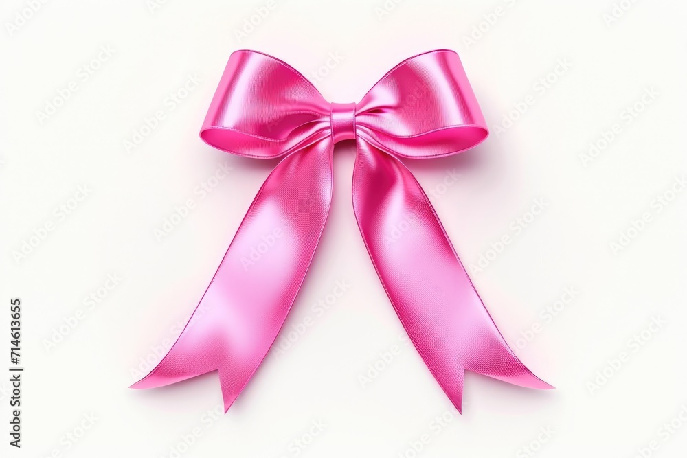 pink bow isolated on white