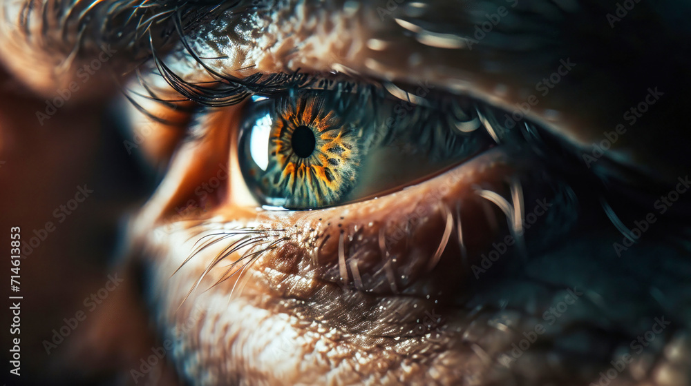 Close-up view of a man. The concept of masculinity and heroism. Strong man.