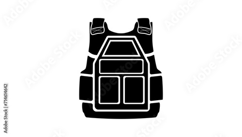 body armor symbol, black isolated silhouette