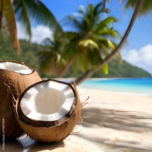 Enjoy coconuts on the beautiful beach png