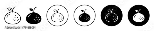 Chinese mandarin vector icon set collection. Chinese mandarin Outline flat Icon.