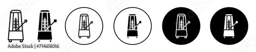 Classic Metronome vector icon set collection. Classic Metronome Outline flat Icon.