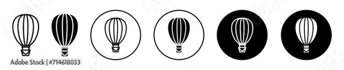 Hot air balloon vector icon set collection. Hot air balloon Outline flat Icon.