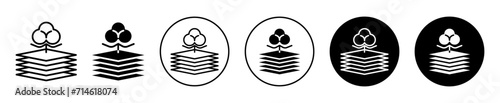 Vape cotton pads vector icon set collection. Vape cotton pads Outline flat Icon.