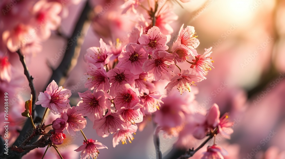 Spring background showing the beauty of nature, cherry blossom branch, Created with Generative Ai technology. Spring background showing the beauty of nature, cherry blossom branch, Created with Generative Ai technology.