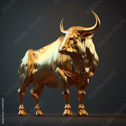 Golden bull conceptual images AI Generative Art