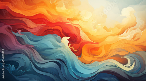 Dynamic Abstract Background: Vibrant, Geometric, Artistic Design with Colorful, Textured, and Surreal Elements