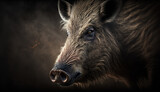 A beautiful realistic image of a wild boar Ai generated art