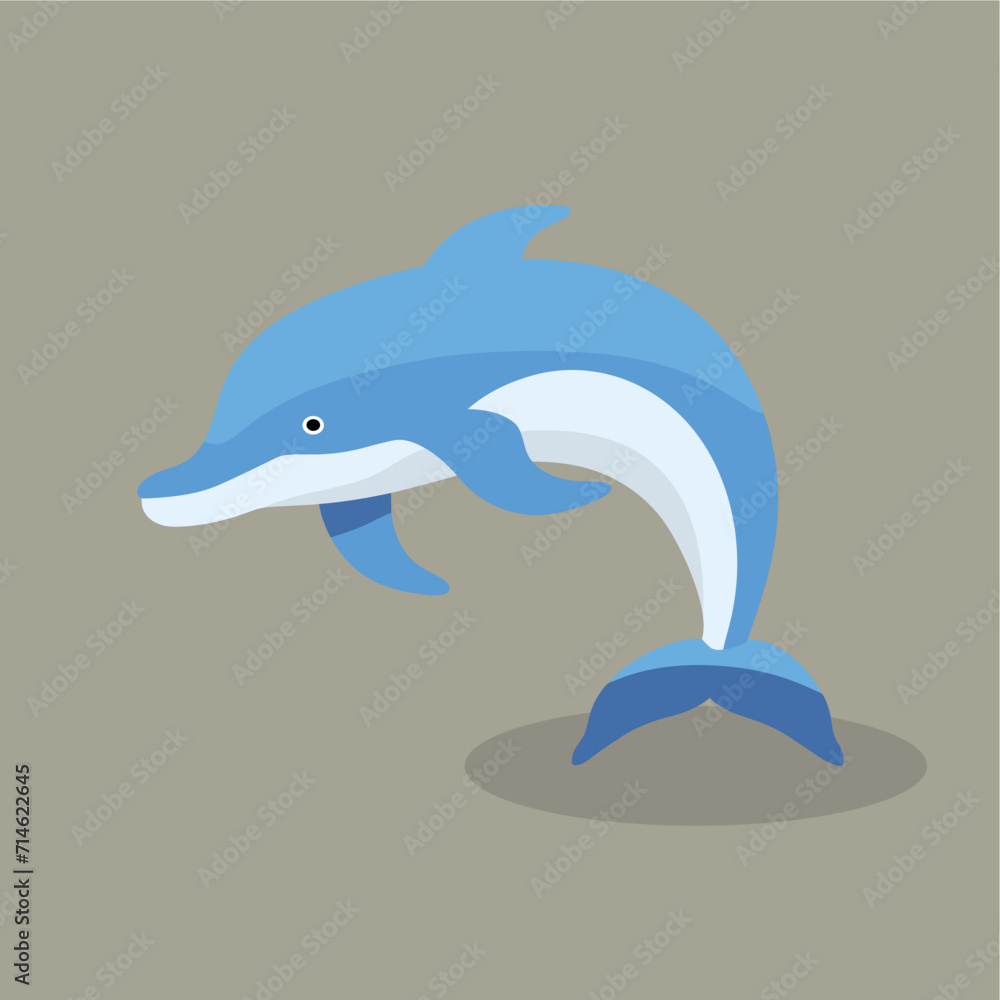 Obraz premium vector flat dolphin fish