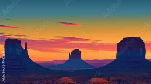  a picture of a sunset in the desert with a mountain in the foreground and a sky filled with clouds in the middle of the distance with a red  orange  blue  yellow  pink  and blue  and pink  and.