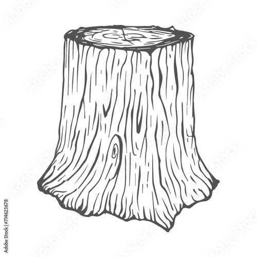 Isolated sketch of wooden elements, vintage lumber