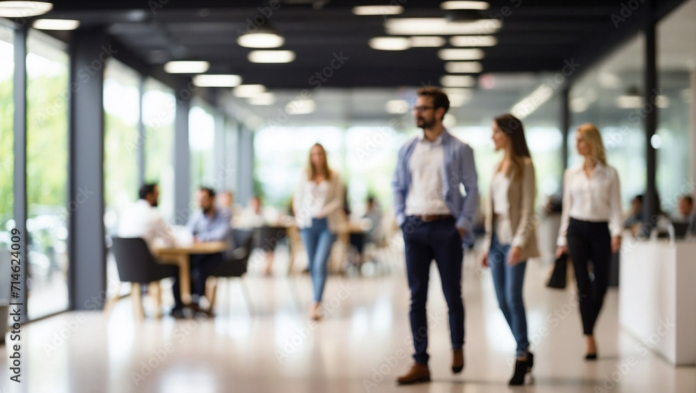 blurry photo of the office atmosphere with employee activities made by AI generative blurry photo of the office atmosphere with employee activities made by AI generative