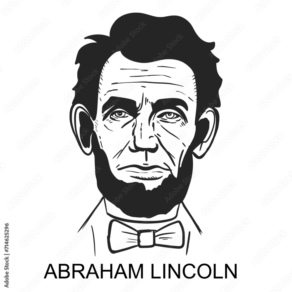 Obraz premium Abraham Lincoln. Happy Birthday. Vector illustration. Poster