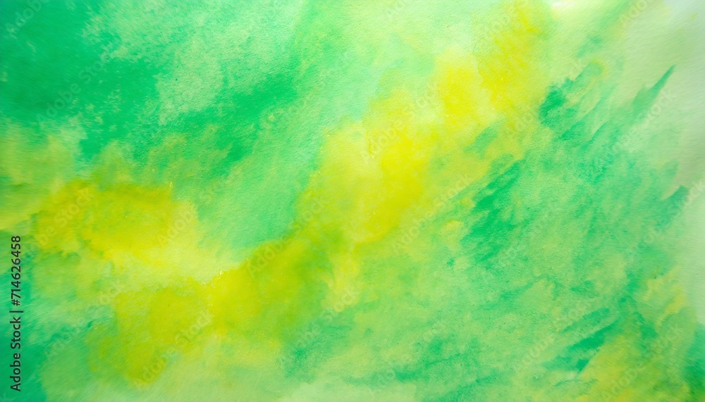 watercolor in green and yellow color for abstract and background