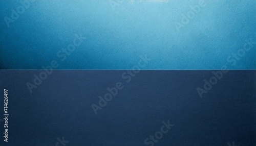 two tone color dark navy blue gradation with teal paint on recycled blank cardboard box paper texture background with minimal design style