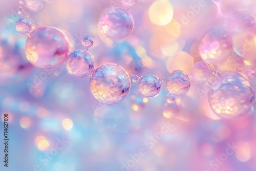 Colored crystal balls on a bright pastel background