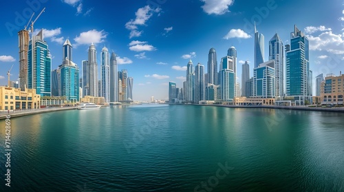 DUBAI, UAE. The panorama with the new Canal and skyscrapers of Downtown © Orxan