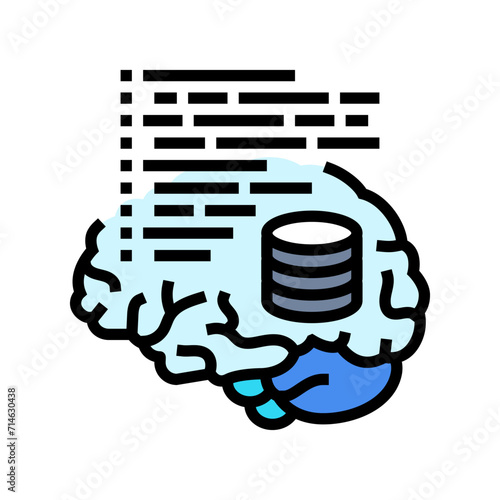 neuroinformatics neuroscience neurology color icon vector. neuroinformatics neuroscience neurology sign. isolated symbol illustration