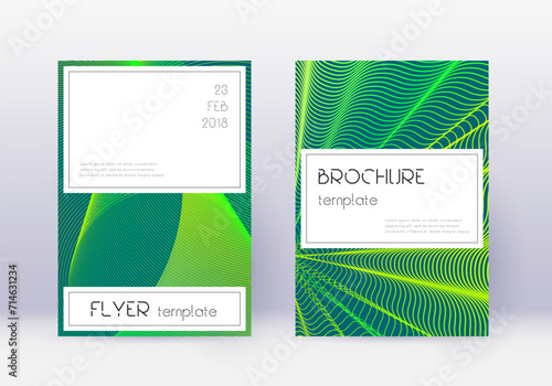 Stylish cover design template set. Green abstract