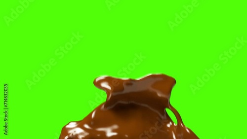 3D animation of a chocolate splash 