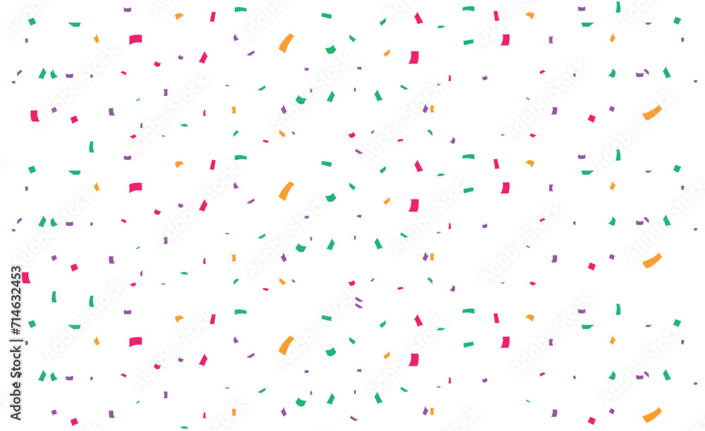 confetti isolated on transparent background. Bright festive tinsel