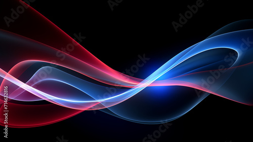 Abstract spectrum wave red and blue harmonies with black background