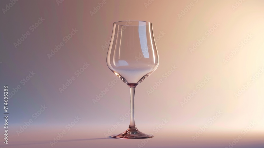  a wine glass sitting on a table in the middle of a room with a light shining on the side of the glass and a shadow of the glass on the floor.