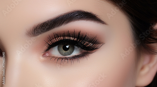 glamour close up portrait beautiful woman model with fresh daily makeup