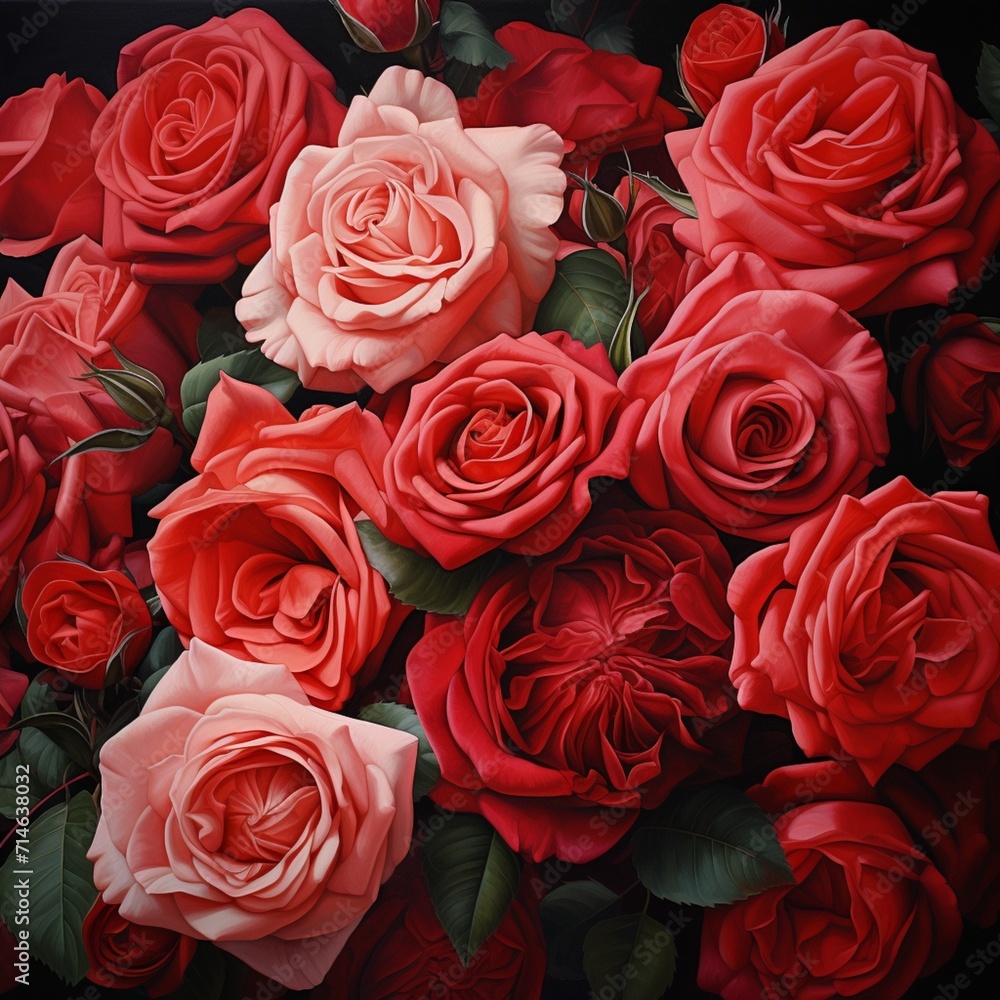 Obraz premium bouquet of red roses background
