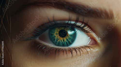 letterbox view of detailed pretty amazing female eye #714638011