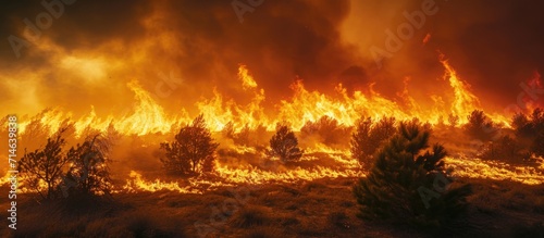 Wildfire destroys all in its path  an ecological concern.