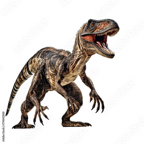 Velociraptor dinosaur isolated on white or transparent background