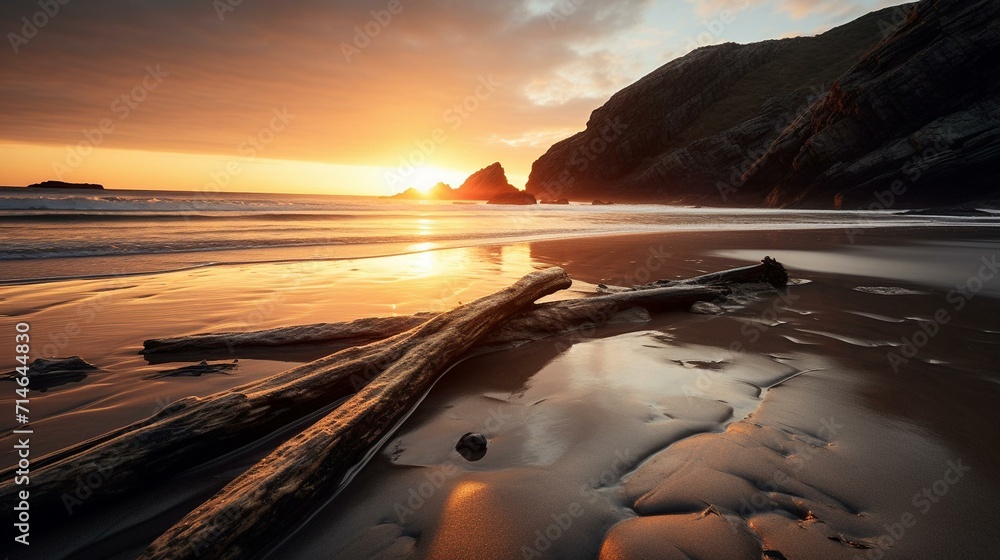 Captivating Sunset at a Secluded Beach