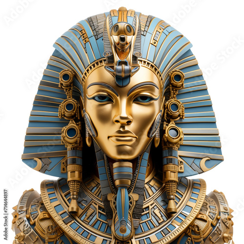 Egyptian farao mask on transparent background isolated png.