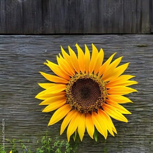 sunflower on a wooden background