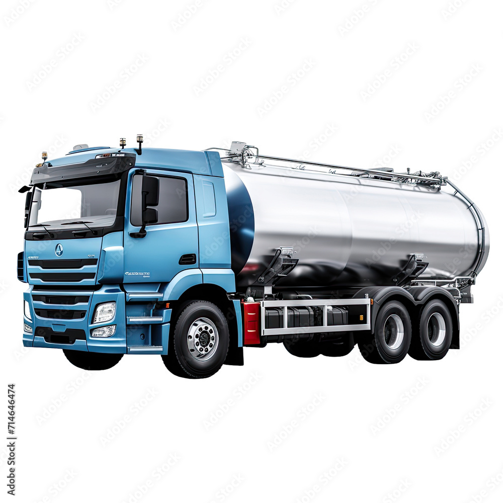 Tanker truck isolated on white or transparent background