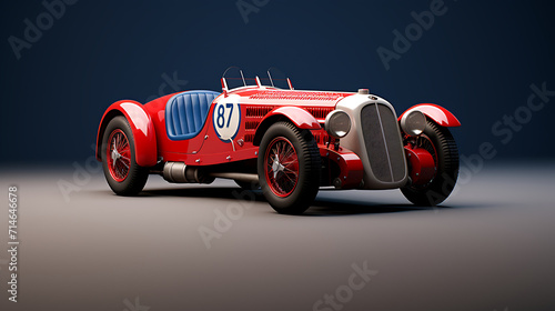 A 3D model of a classic race car with iconic livery.