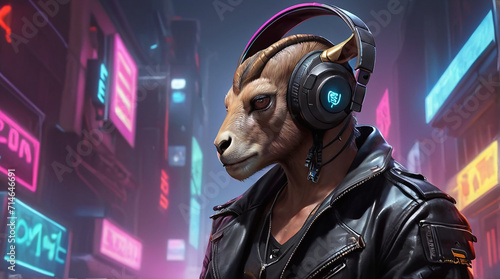Ibex Synthwave Serenity Down Under by Alex Petruk AI GENERATED