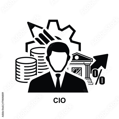 CIO icon. Chief investment officer isolated on background vector illustration. photo