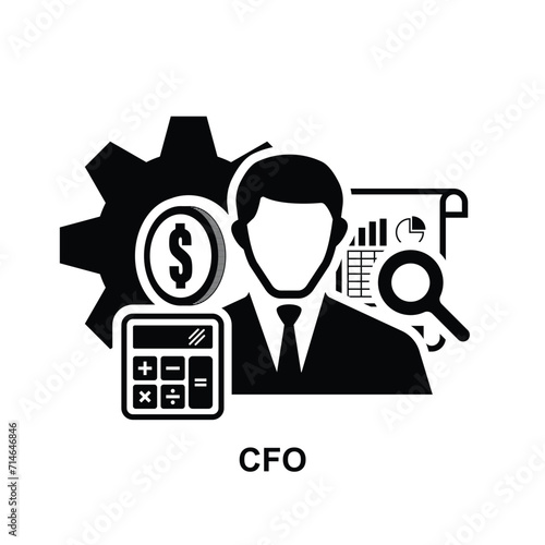 CFO icon. Chief financial officer isolated on background vector illustration.