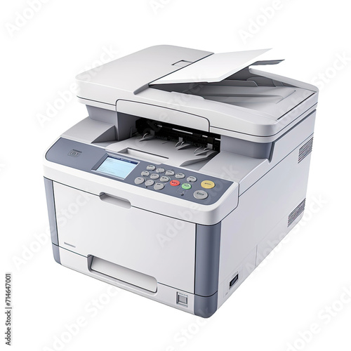 Printer machine, laser printer, scanner isolated on white or transparent background