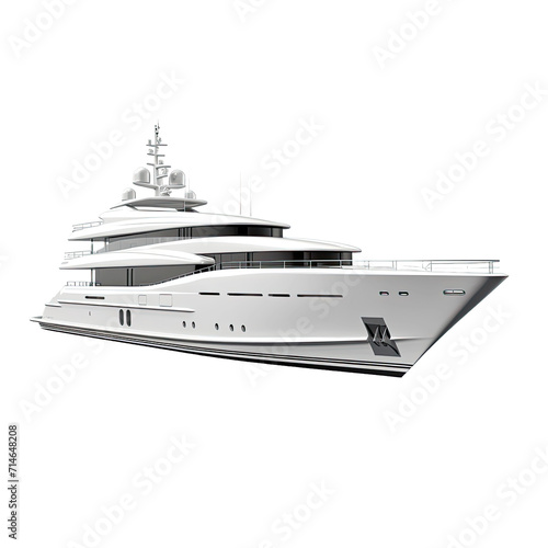 Luxury yacht isolated on white or transparent background © Nazmus