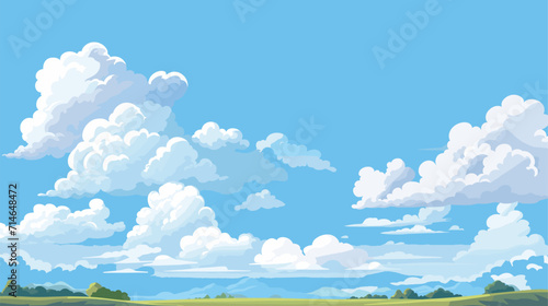 Blue sky clouds sunny day. Background design, Vector