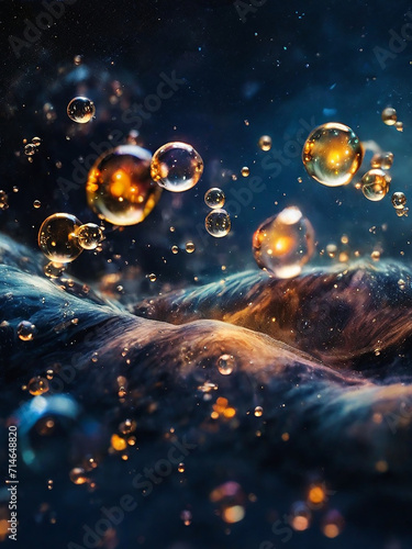 colorful bubbles in nighty space 7 photo