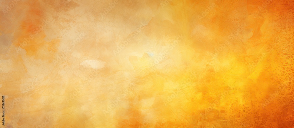 Yellow orange background with texture and distressed vintage grunge and watercolor paint stains in elegant backdrop illustration