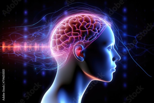 Human brain colorful smoke fire light bulb  color dust  Kaleidoscopic  short and long term memory  Vivid Motley Neon 3D Rendering  Creative mind processing stimuli  brain s neurons fire  deep learning
