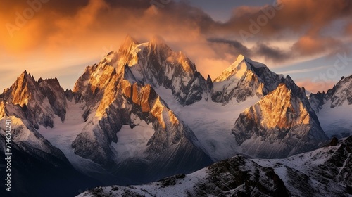 Majestic Alpine Glow on Snow-Capped Peaks © Virginie Verglas